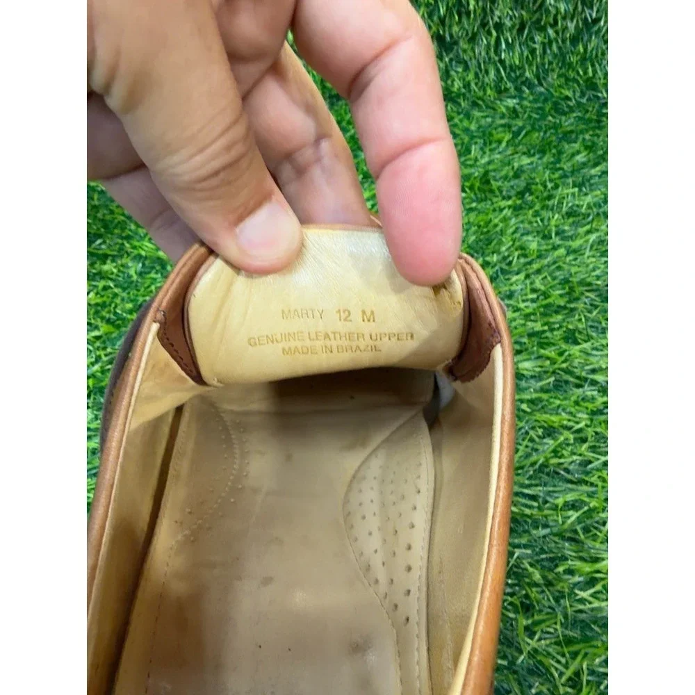Vintage Arnold Palmer Marty Men 12M Brown Leather Apron Toe Derby Shoes Brazil